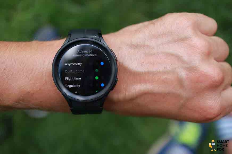 Записанные данные тренировки во время бега на Samsung Galaxy Watch 5.